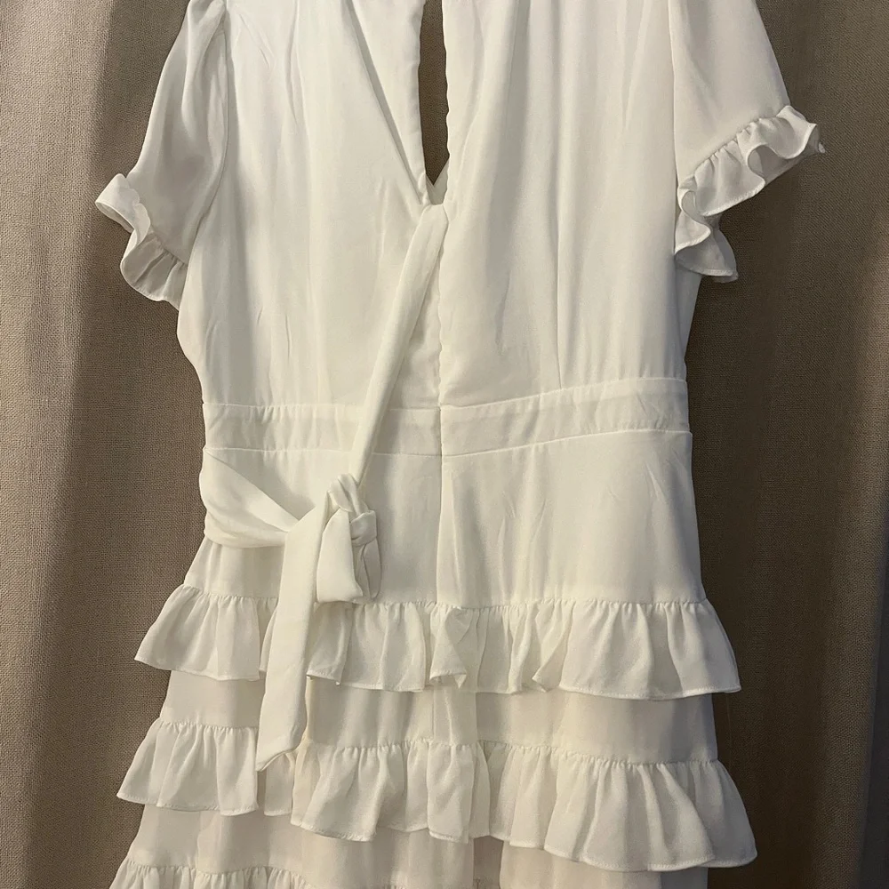 Lulu's White Ruffle Mini Dress - Picture 2 of 3